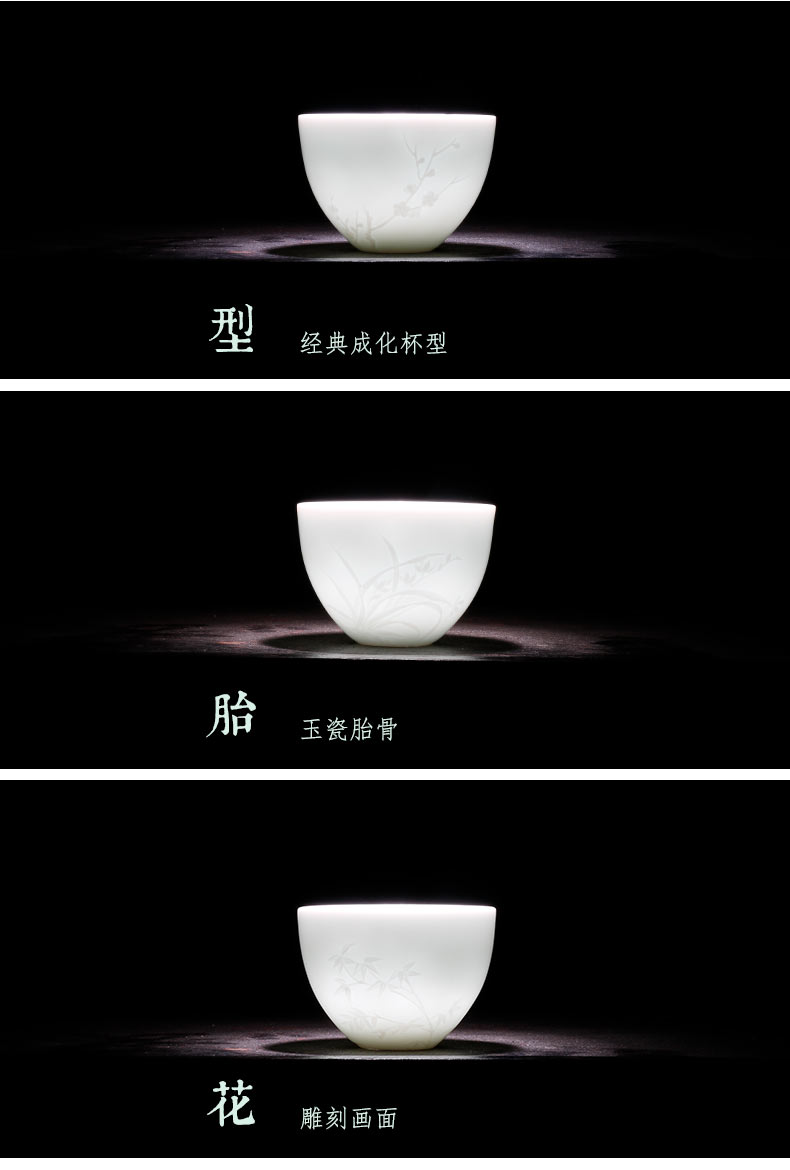 Chang south shadow tsing kung fu tea cups of jingdezhen ceramic sample tea cup carving small cup cup China masters cup