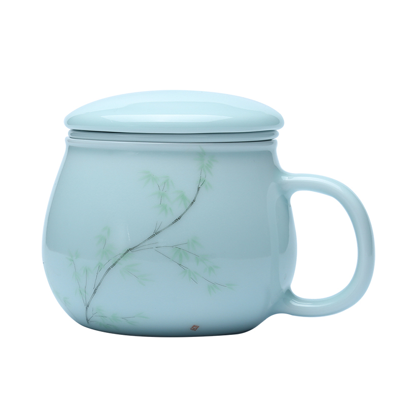 Chang south shadow green separation of jingdezhen ceramic tea tea set of concentric filter with a lid office home tea cup