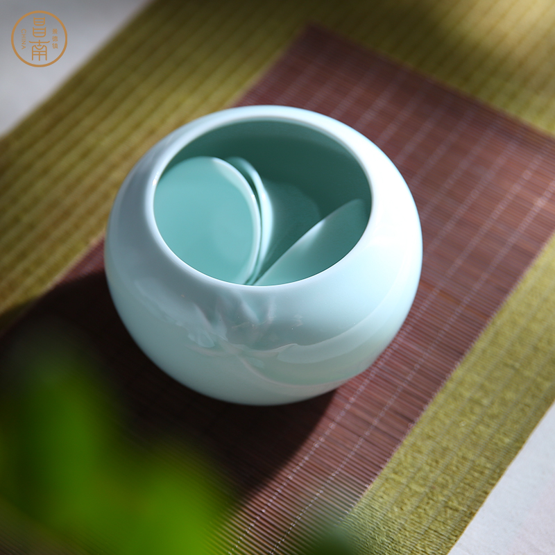 Chang south shadow green writing brush washer wash to jingdezhen ceramic small tea lotus cup wash to kung fu tea tea accessories with zero