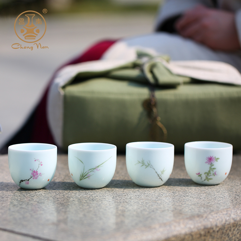 Chang south jingdezhen ceramic sample tea cup kung fu tea cup hand - made by patterns noggin master cup single CPU