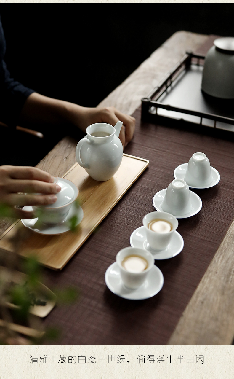 Plain film ceramic cup mat cup tea accessories creative round white porcelain cup mat anti hot insulation saucer dish