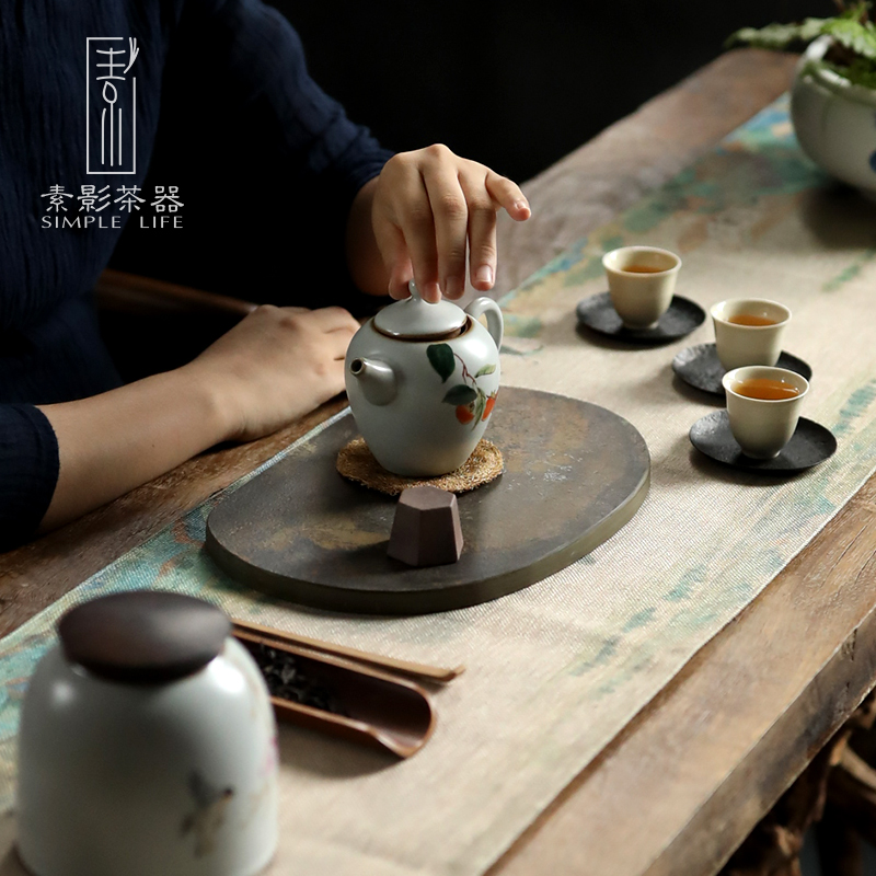 Restoring ancient ways, shadow RuTao household ceramic teapot beauty kung fu tea tea single pot of primitive simplicity can raise the teapot