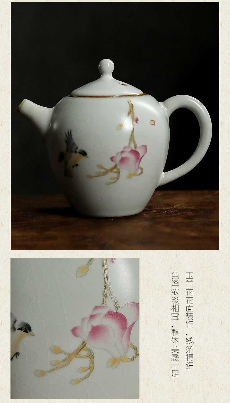 Restoring ancient ways, shadow RuTao household ceramic teapot beauty kung fu tea tea single pot of primitive simplicity can raise the teapot