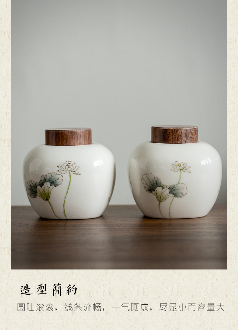 Plain film hand - made ceramic tea pot small portable portable sealed as cans household white porcelain tea pot storage tanks