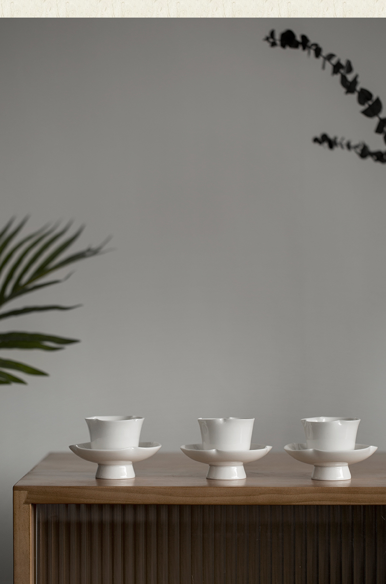 Plain film dehua white porcelain teacup masters cup checking ceramic kung fu tea set sample tea cup small tea bowl, men and women