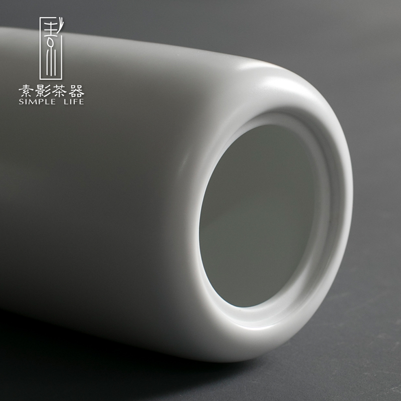 Plain film Japanese creative caddy fixings ceramic seal tank storage tanks tea taking simple wooden lid zero with tea