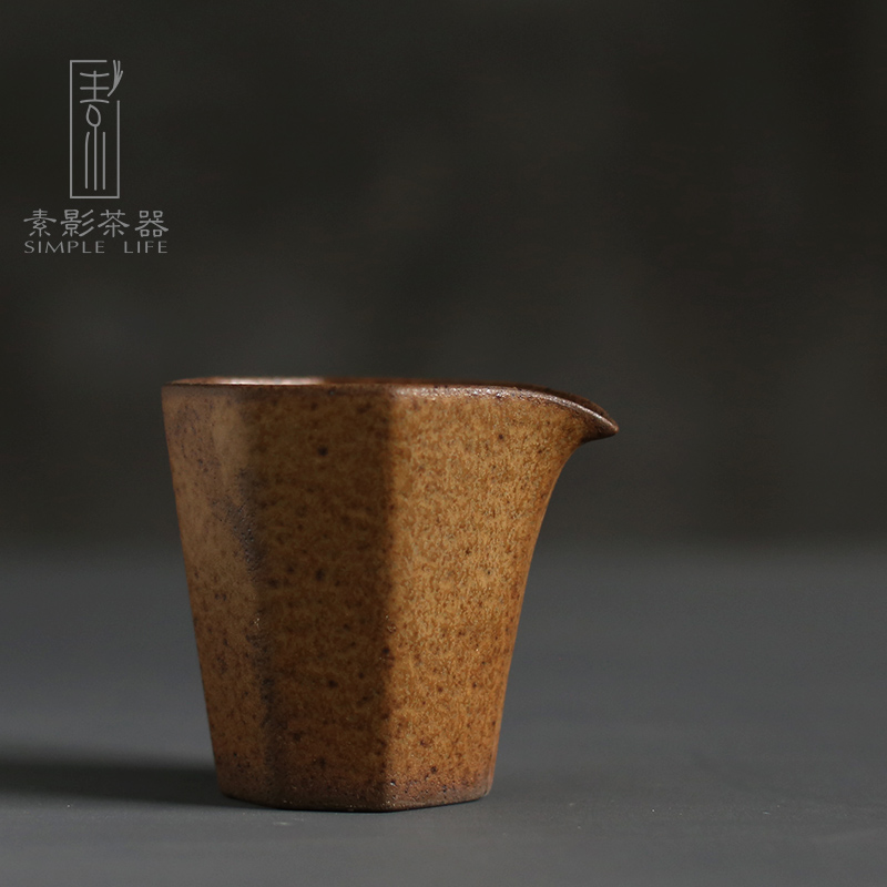 Plain film of archaize coarse pottery anise variable kung fu well fair keller cup tea ware ceramic creative Japanese hand grasp points