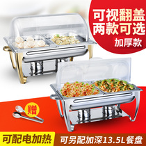 Self-service stove Buffy furnace transparent flip cover insulation square electric heating breakfast stove Hotel tableware visual food stove