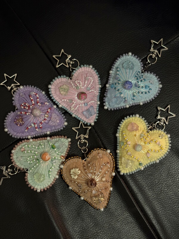 Original Design - Handmade Non-Woven Fabric Heart Bag Keychain - Best Friend's Birthday Gift - Single-Sided Original Design - Handmade Non-Woven Fabric Heart Bag Keychain - Best Friend's Birthday Gift - Single-Sided