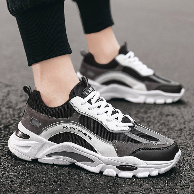 2022 New Summer Men Sports Casual Net Face Breathable Slip-Board Shoes Old Daddy Tide Shoes Running Deodorant Sneakers Shoes Men's Shoes