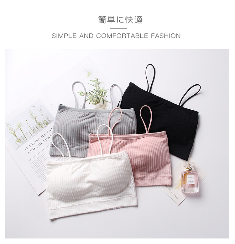 Mùa hè làm đẹp lưng áo ngực ngắn với phần đệm ngực yếm chạm đáy ống chống ánh sáng hàng đầu thu thập bọc ngực đồ lót phụ nữ áo lót nữ ko gọng