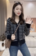 Hooded Striped Double Zipper Knitted Cardigan Women's Jacket 2024 Spring New Loose Western Style Sweater Cardigan Top