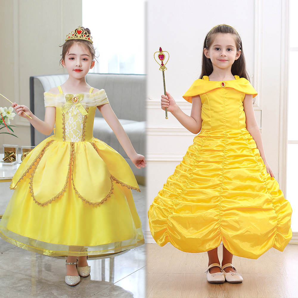 Girls Bell Snow White skirt stage costume children elsa fluffy skirt Aisha dress