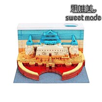 Gradient color sticky note paper Post-it note One Piece Sea Headquarters Building Paper Carving Model Ornament 3D Sticky Note Book