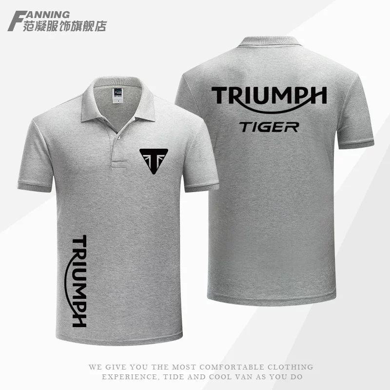 Кustom Triumph Triumph Motorcycle Tiger Tiger Heavy Motor Motor Obsemal Loose Lolo Polo короткие рукава мужской летом