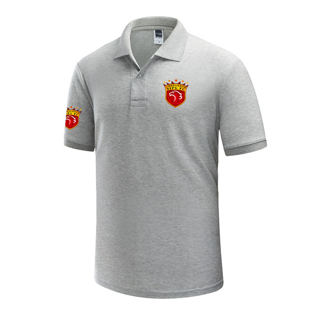 Shanghai SIPG 2018 Chinese Super League Championship Team Uniform Men's Lapel Polo Shirt Football Sports Training Wear Summer Oscar