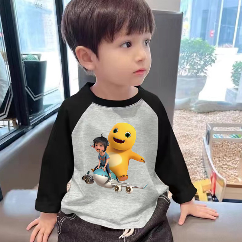 boys' cotton long sleeve cartoon t shirt | comfortable kids' spring autumn top