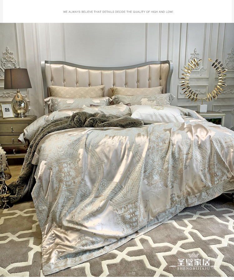 Bộ đồ giường châu Âu gồm bốn mẫu cotton satin satin cao cấp phòng mẫu 4 món bộ 1,8 tấm giường - Bộ đồ giường bốn mảnh bộ drap giường 1m6