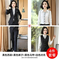 Черный костюм, штаны, жилет, рубашка