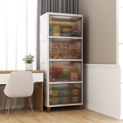 Flip-Top Storage Cabinet, Household Plastic Storage Cabinet, Living Room Toys, Snacks, Clothes, Multi-Layer Bedside Bedroom Storage Cabinet