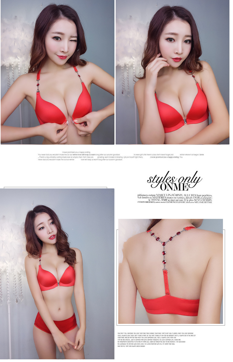 Đồ lót phụ nữ không có vành trên áo ngực nhỏ tập hợp các cô gái đặt phần mỏng dày nhận được khóa ngực phía trước làm đẹp áo ngực trở lại áo lót mặc áo dài trắng học sinh