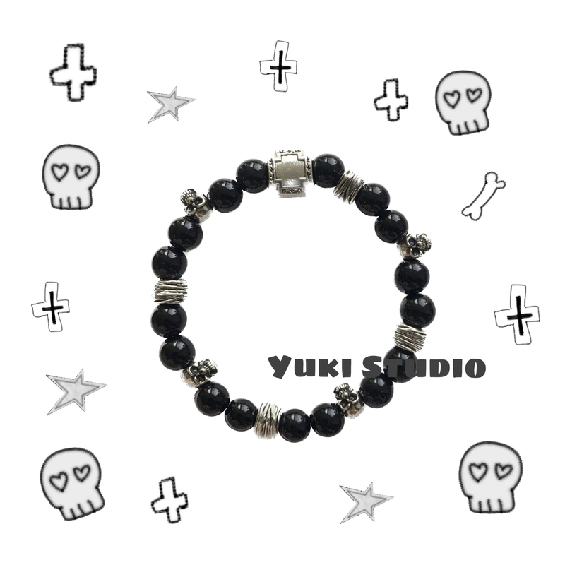 Original Y2K Skull Bracelet Punk Glass Beads Alloy Retro Niche Vintage Layered Trendy Brand Original Y2K Skull Bracelet Punk Glass Beads Alloy Retro Niche Vintage Layered Trendy Brand