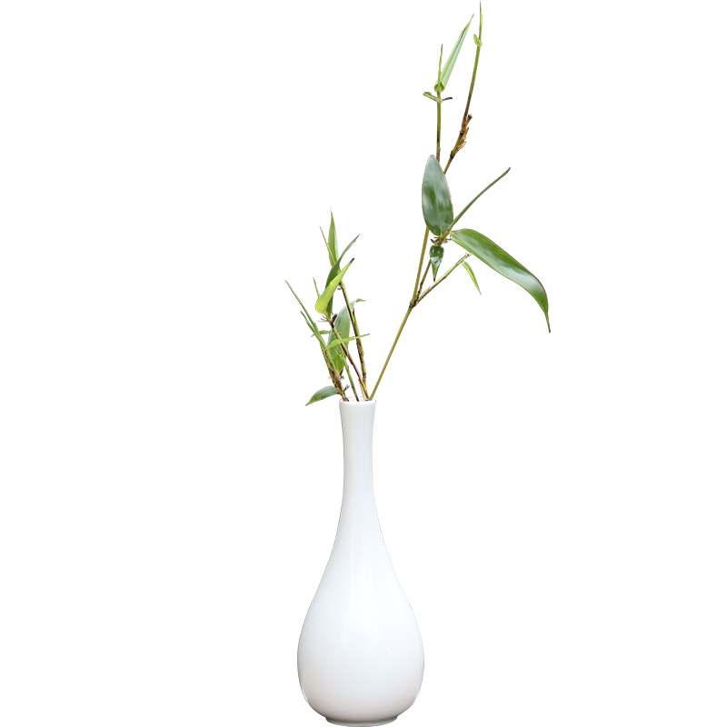 玉净瓶观音瓶小号插花长颈陶瓷中式摆件供佛禅意净水花瓶佛前供具