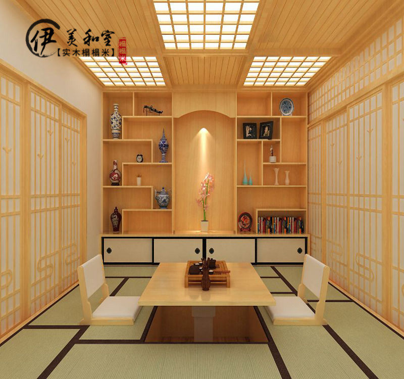 Custom tatami solid wood table and room lifting table Rotating table Restaurant long square table