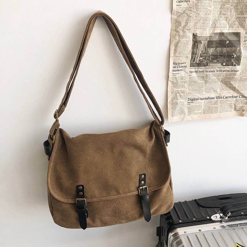 Японская ретро-сумка-мессенджер, мужская сумка-мессенджер tide, брендовая сумка-мессенджер большой емкости, повседневная сумка через плечо, студенческая холщовая сумка, женская n