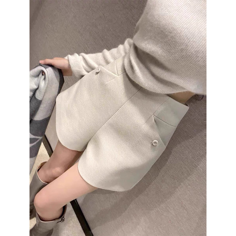 Shenzhen 2026 New Nanyou Women's European-Style High-Waisted Slimming Casual Fashion Woolen Suit A-Line Wide-Leg Shorts for Women Shenzhen 2026 New Nanyou Women's European-Style High-Waisted Slimming Casual Fashion Woolen Suit A-Line Wide-Leg Shorts for Women