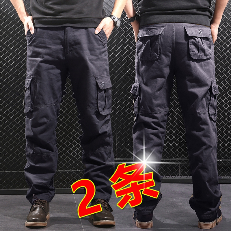 Men's Work Pants Straight-Leg Loose Fit Workwear Wear-Resistant Casual Camouflage Long Pants New Breathable Work Pants for Spring and Autumn