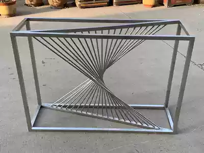 Stainless steel shelf custom coffee table TV cabinet frame arc frame titanium alloy extravagance special shape processing welding