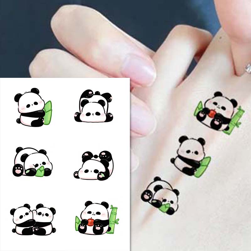 Cute Cartoon Red Panda ins Style Colorful Realistic Non-Reflective Waterproof Long-Lasting Finger Arm Collarbone Temporary Tattoo Stickers