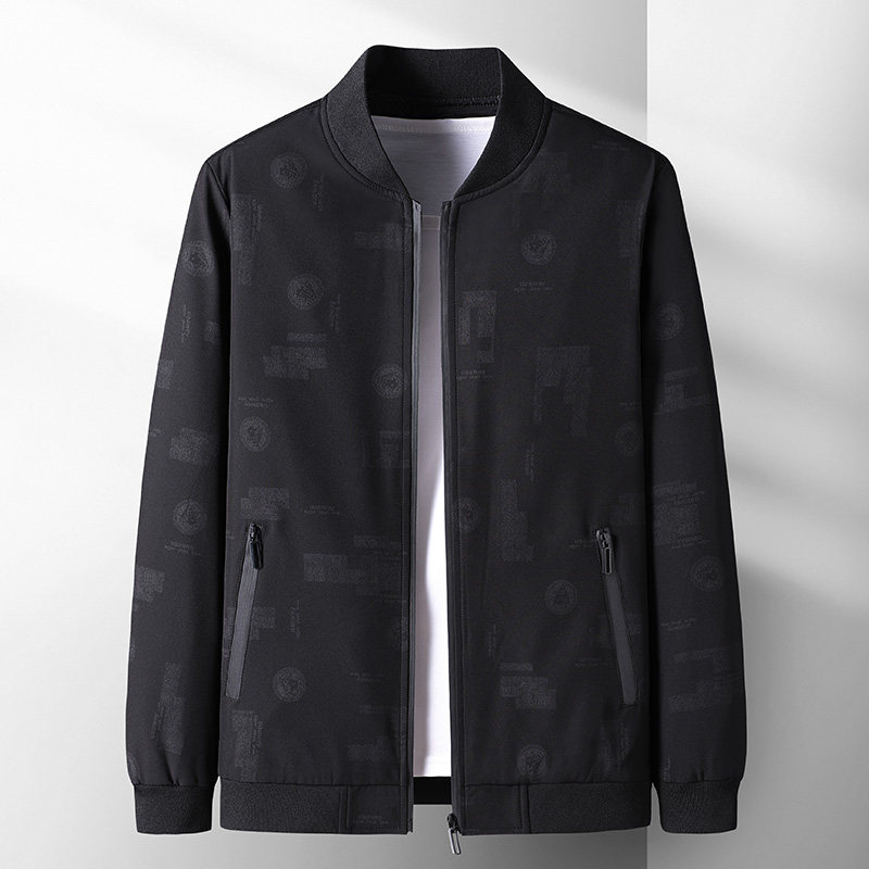 2022 spring jacket men's spring fall loose large size for business casual baseball collar jacket middle-aged dad dress blouse