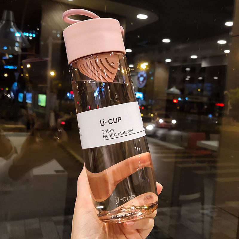 Tritan plastic water cup for women portable outdoor fitness sports drop proof simple creative large capacity fashion men's cup