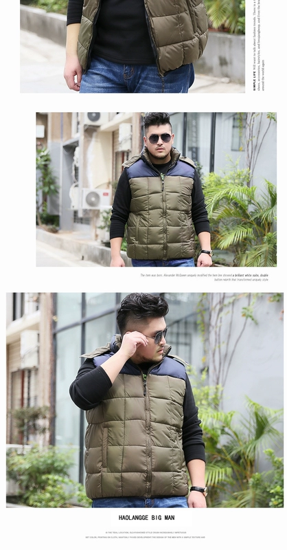 Người đàn ông béo cộng với phân bón XL bông vest vest quá khổ vest vest béo áo lớn mùa thu đông