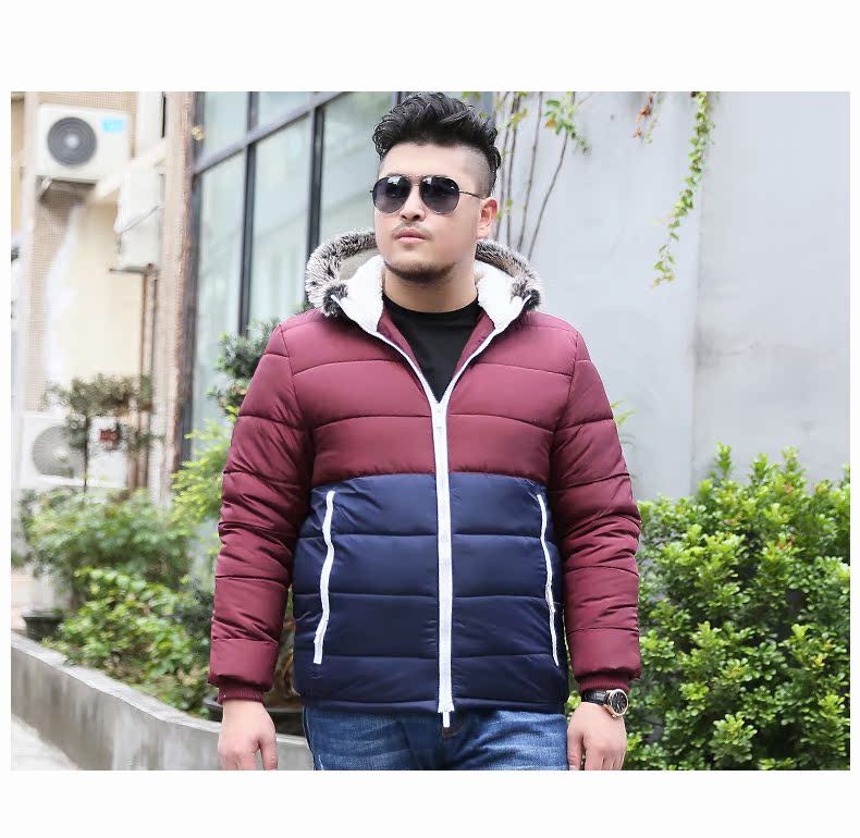 Người đàn ông béo cộng với phân bón XL áo bông nam Chất béo XL quá khổ cotton trùm đầu áo khoác dày mùa thu và mùa đông XXXXXL áo thể thao nam