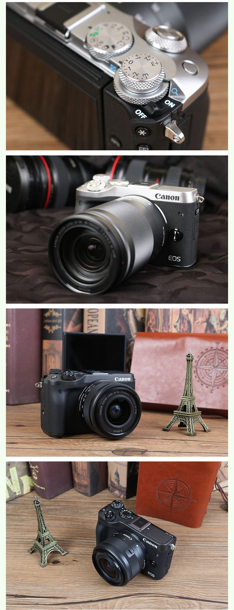 EOS Canon M6 micro máy ảnh duy nhất 18-150 mét kit retro micro SLR máy ảnh entry level HD du lịch kỹ thuật số nhiếp ảnh wifi nhà cô gái duy nhất điện bất