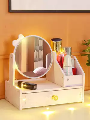 Makeup mirror desktop mirror dormitory student Net Red Princess portable makeup mirror HD Beauty Mirror with storage