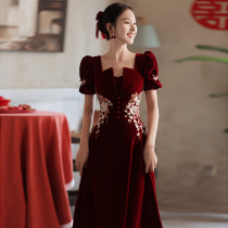 Chinese toast bride 2021 New Spring Autumn little man wedding engagement back door dress women can wear