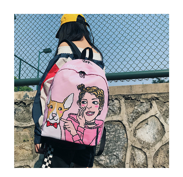 Ins vụ nổ trường bag 2018 mùa hè Hàn Quốc phiên bản của ulzzang vui vai túi học sinh trung học cá tính hip hop ba lô triều balo thời trang nữ