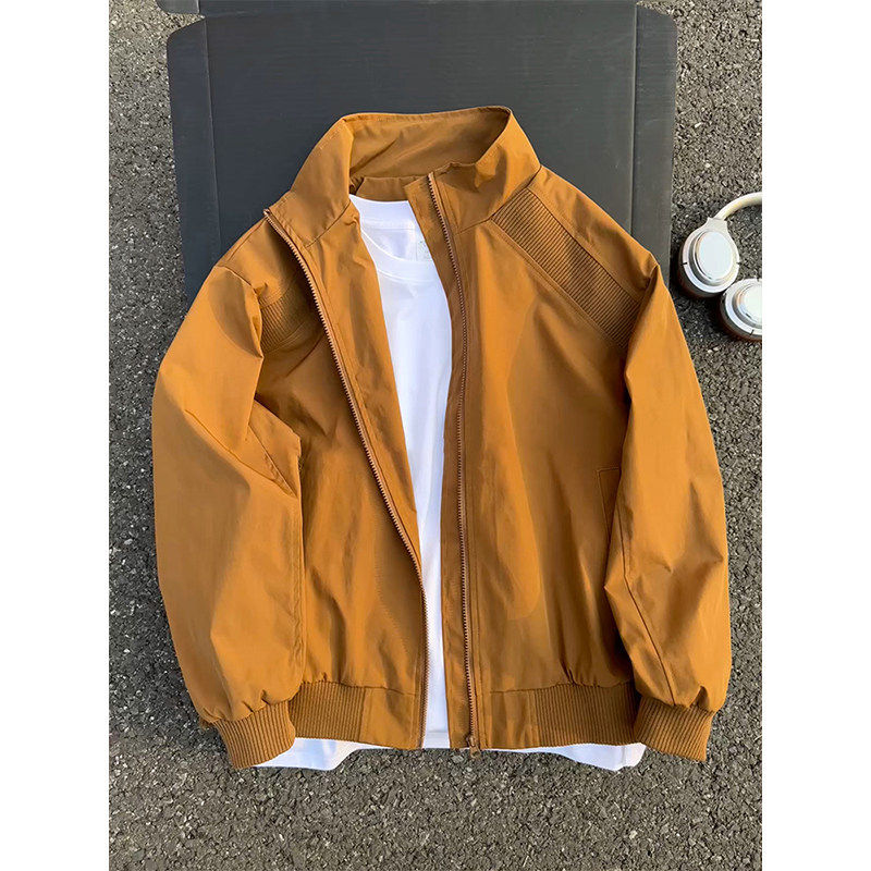 мужская весенняя американская бейсбольная форма cleanfit brown с короткими рукавами и деконструкцией, мужская бейсбольная форма cleanfit brown с короткими рукавами и воротником-стойкой