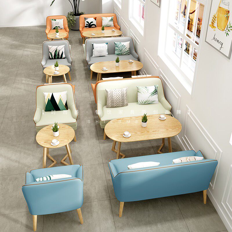 Simple Book Bar Lounge Discussion Reception Coffee Coffee Shop Dessert Dessert Desktop Table and Chair