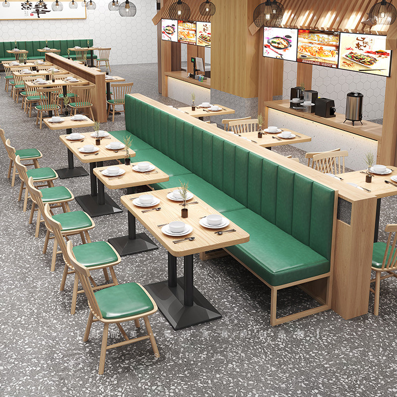 Western Restaurant Hotpot Restaurant Restaurant & chair combined milk tea shop hamburger shop by wall seat sofa