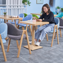 Customize small fresher original wood color A character chair Milk Tea Shop Sweets Shop and chairs Cold Drinking Shop Coffee shop Small eating shop chairs