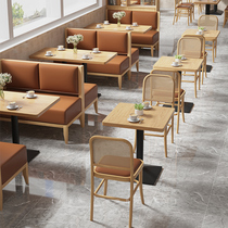 Milk Tea Dessert Shop By Wall Sofa Cassette Cafeteria Cafeteria Casual Rattan Chairs Burger Shop Fire Pot Shop and chairs Composition