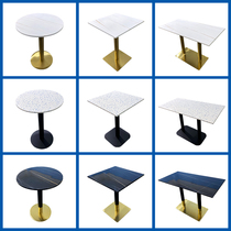 Net Red Light Lavish Milk Tea Shop Sweet shop Marble Table West Restaurant Cafe Fire Pot Shop Rockboard Table And Chairs Combination