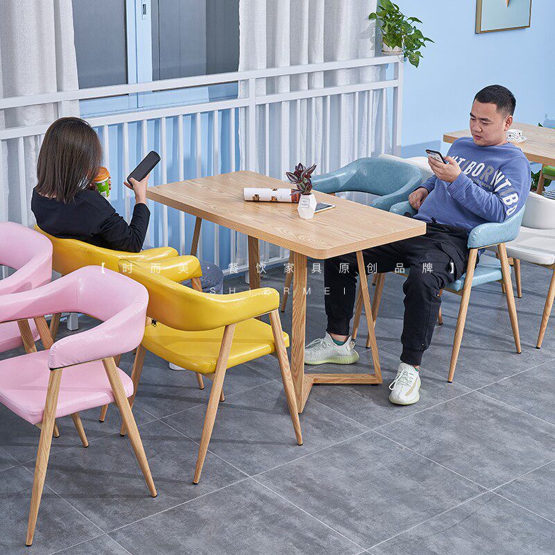 Milk Tea Shop Table And Chairs Combo Net Red Sweet Shop Small Eating Shop Cold Drink Snack Restaurant Cafe Hotel Casual Table And Chairs