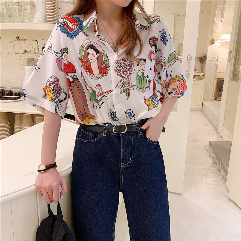 Chic mùa hè áo mới nữ sinh viên thiết kế đám đông nhỏ mất retro ngắn tay top bãi biển sunshirt thủy triều