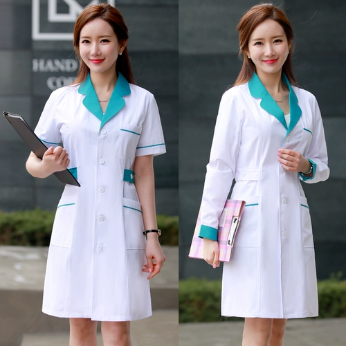 Комбинезон, белый халат, униформа врача, униформа медсестры, пуховик, короткий рукав, для салонов красоты